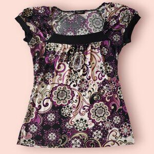 perception concepts whimsigoth fairy grunge Y2K boho purple black babydoll top